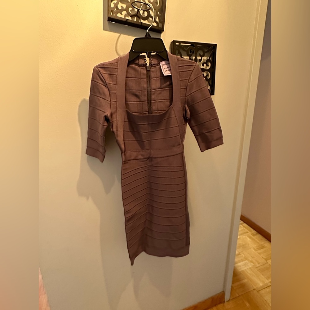 Herve Leger Grey Mini Dress, Size XS